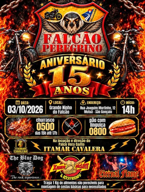 Cartaz: 15 Anos Falcão Peregrino