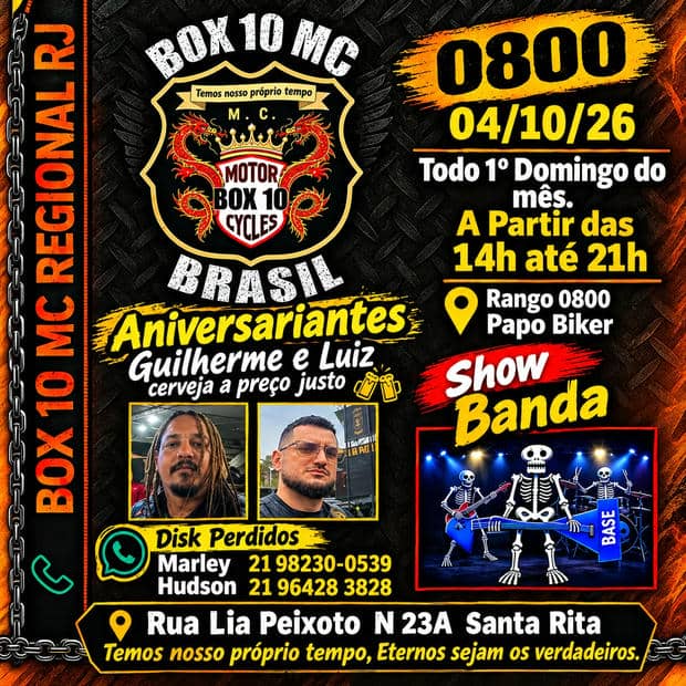 Cartaz: 0800 Box 10 MC - Aniversariantes Guilherme e Luiz