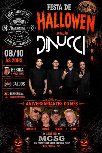 Cartaz: Festa de Halloween Moto Clube São Gonçalo