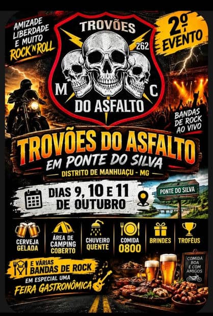 Cartaz: 2º Motofest Trovões do Asfalto – Ponte do Silva