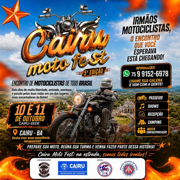Cartaz: 5º Cairu Moto Fest