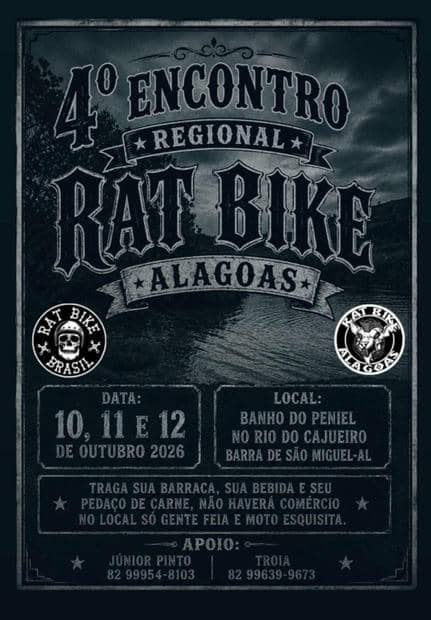Cartaz: 4º Encontro Regional Rat Bike Alagoas