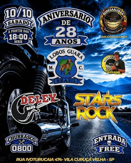 Cartaz: Aniversário de 28 Anos Lobos Guará MC