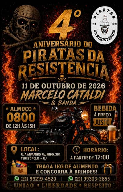 Cartaz: 4º Aniversário do Piratas da Resistência