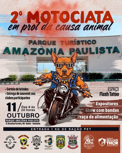 Cartaz: 2ª Motociata em Prol da Causa Animal