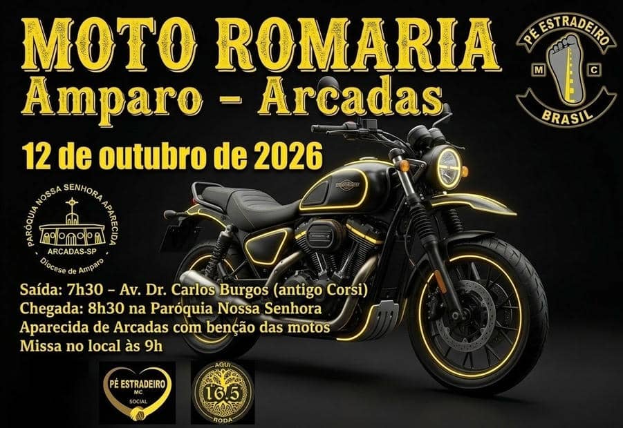 Cartaz: Moto Romaria Amparo - Arcadas