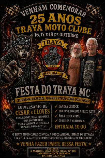 Cartaz: 25 Anos Traya Moto Clube - Festa do Traya MC