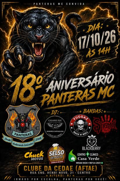 Cartaz: 18º Aniversário Panteras MC