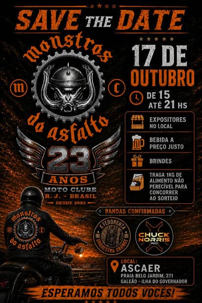 Cartaz: 23 Anos Monstros do Asfalto Moto Clube