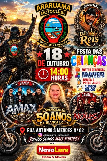 Cartaz: Rock & Estrada - Araruama Motoclube e Festa das Crianças