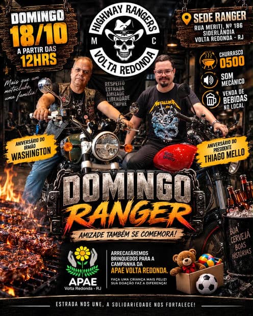 Cartaz: Domingo Ranger - Highway Rangers MC