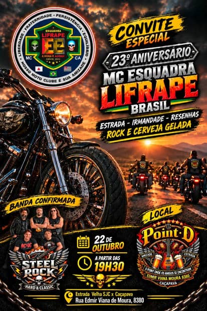 Cartaz: 23º Aniversário MC Esquadra Lifrape Brasil