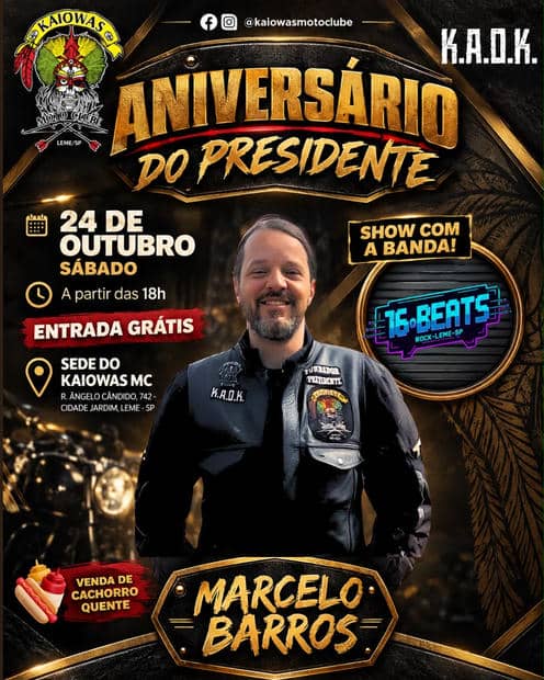 Cartaz do Aniversário do Presidente - Kaiowas MC
