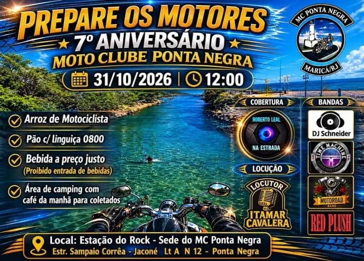 Cartaz: 7º Aniversário Moto Clube Ponta Negra