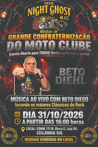 Cartaz do Grande Confraternização Night Ghost MCC