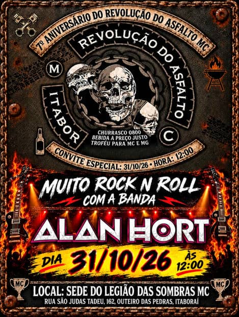 Cartaz: 7º Aniversário do Revolução do Asfalto MC