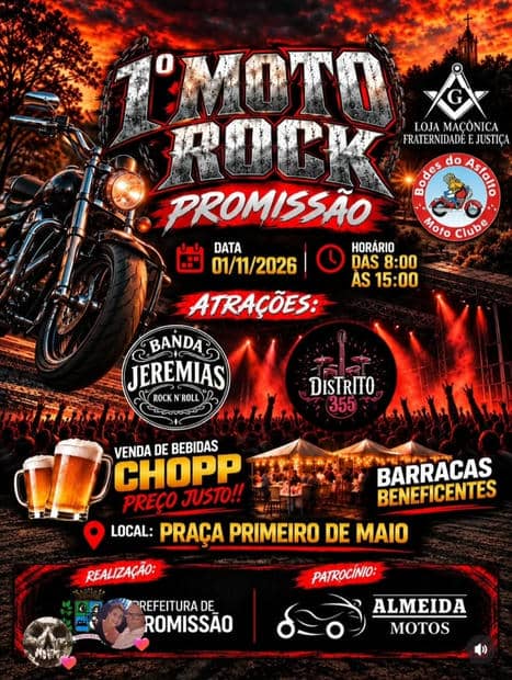 Cartaz: 1º Moto Rock Promissão