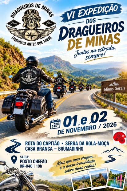 Cartaz: VI Expedição dos Dragueiros de Minas