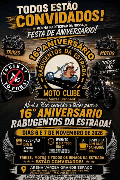 Cartaz: 16º Aniversário Rabugentos da Estrada Moto Clube