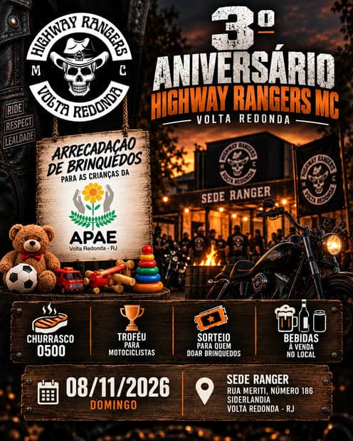 Cartaz: 3º Aniversário Highway Rangers MC