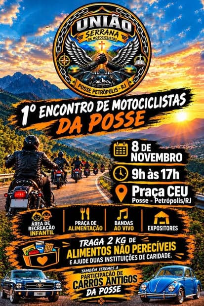 Cartaz: 1º Encontro de Motociclistas da Posse