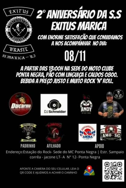 Cartaz: 2º Aniversário da S.S. Exitus Maricá