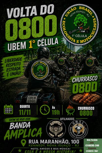 Cartaz: Volta do 0800 UBEM 1ª Célula