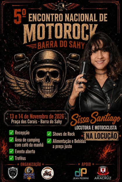 Cartaz: 5º Encontro Nacional de Motorock Barra do Sahy