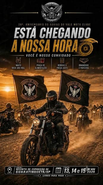 Cartaz: 26º Aniversário do Águias do Vale Moto Clube