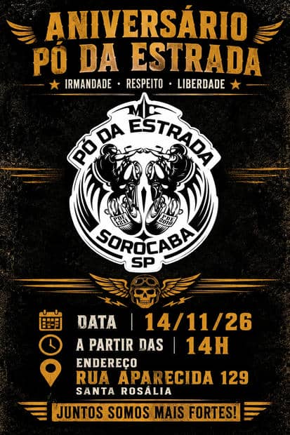 Cartaz: Aniversário Pó da Estrada MC