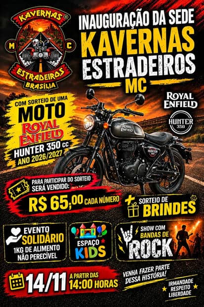 Cartaz: Inauguração da Sede Kavernas Estradeiros MC