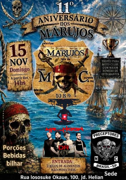 Cartaz: 11º Aniversário dos Marujos MC