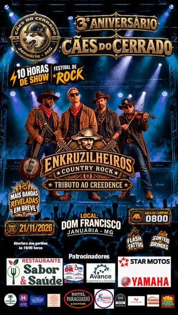Cartaz: 3º Aniversário Cães do Cerrado - Festival de Rock