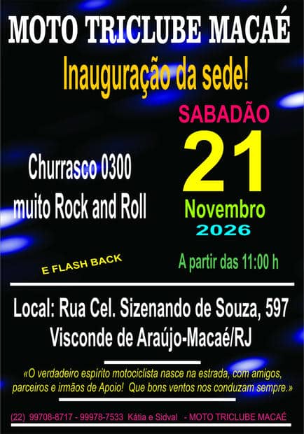 Cartaz do Inauguração da Sede - Moto Triclube Macaé