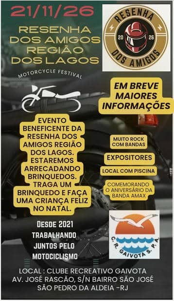 Cartaz: Resenha dos Amigos Região dos Lagos - Motorcycle Festival