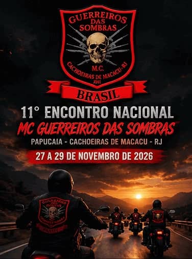 Cartaz: 11º Encontro Nacional MC Guerreiros das Sombras