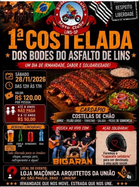 Cartaz: 1ª Costelada dos Bodes do Asfalto de Lins