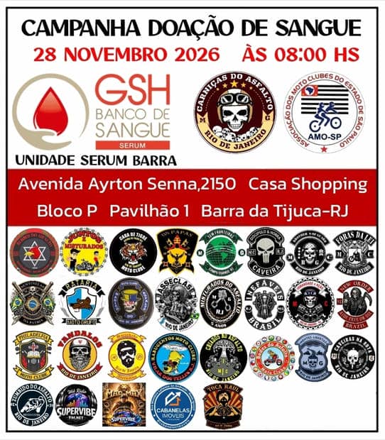 Cartaz: Campanha de Doação de Sangue dos Motoclubes