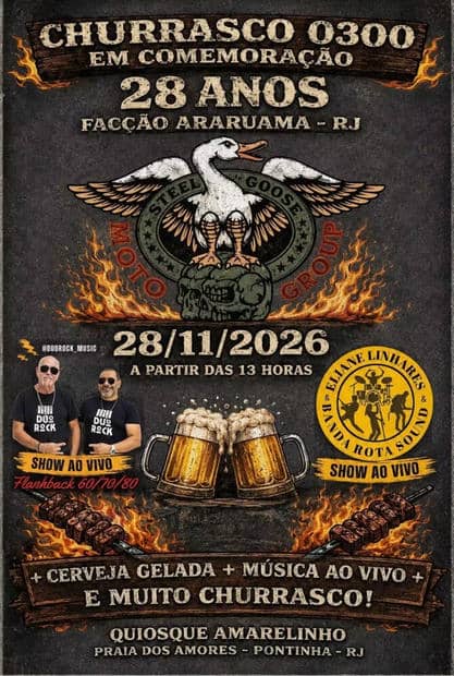 Cartaz: 28 Anos Steel Goose Moto Group - Facção Araruama