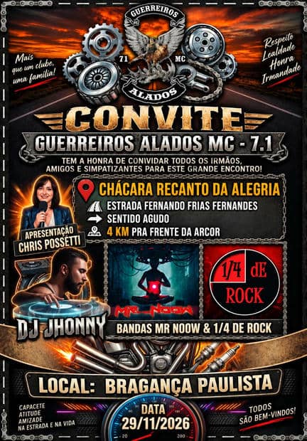 Cartaz: Encontro Guerreiros Alados MC 7.1