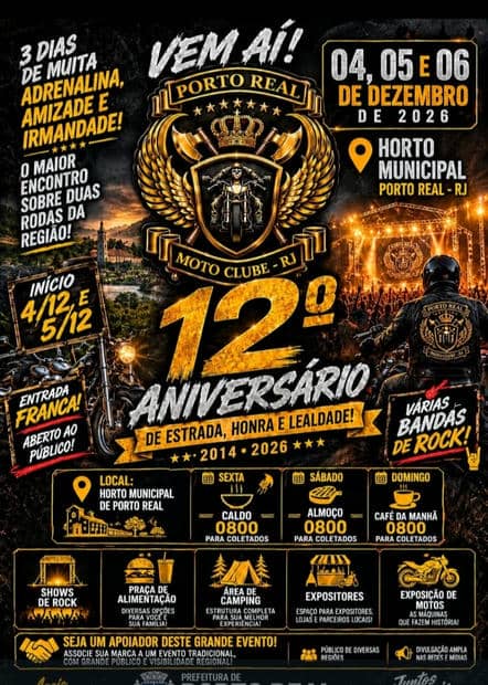 Cartaz: 12º Aniversário Porto Real Moto Clube