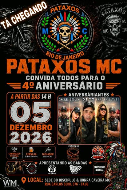 Cartaz: 4º Aniversário Pataxós MC