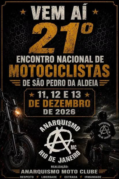 Cartaz: 21º Encontro Nacional de Motociclistas de São Pedro da Aldeia