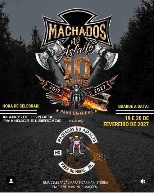 Cartaz do 10 Anos Machados no Asfalto MC