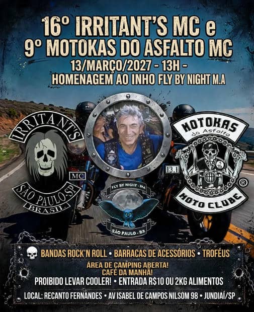 Cartaz: 16º Irritant's MC e 9º Motokas do Asfalto MC