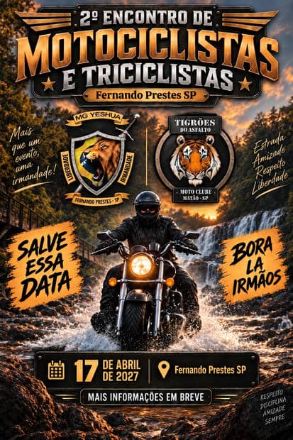 Cartaz: 2º Encontro de Motociclistas e Triciclistas de Fernando Prestes