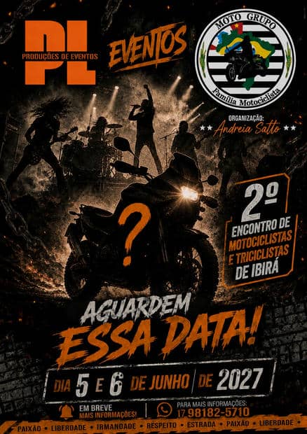 Cartaz: 2º Encontro de Motociclistas e Triciclistas de Ibirá
