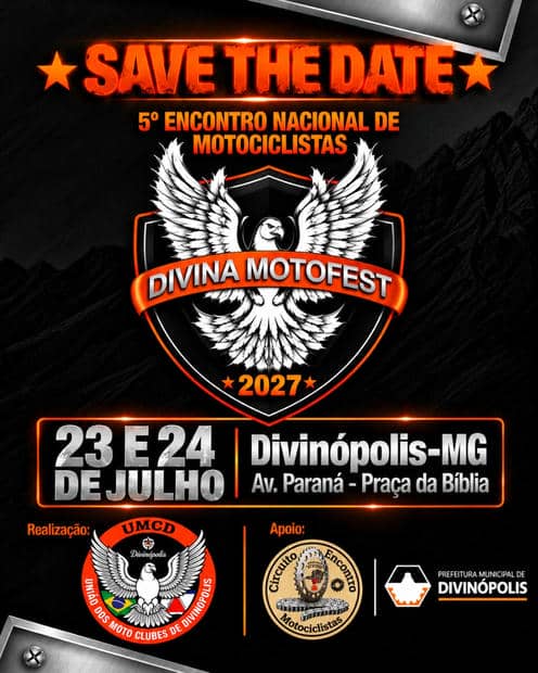 Cartaz: 5º Encontro Nacional de Motociclistas - Divina Motofest 2027